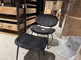 Fauteuil + hocker, Home Bound By KY, Pip, zwart